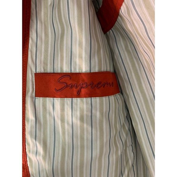 Jupiter Red Vegan Suede Bomber Jacket Mens Size Small 46 EU German 6346 EUC - Picture 9 of 15